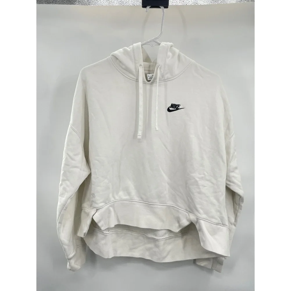 Nike Hooded Sweatshirt High Low Style White Womens Medium‎